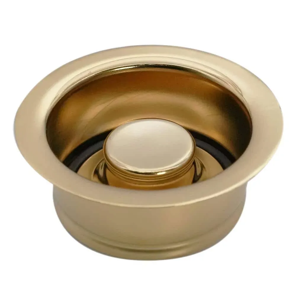 Westbrass D2089-01 3-Bolt mount Waste Disposal Flange & Stopper, Polished Brass, 1-Pack