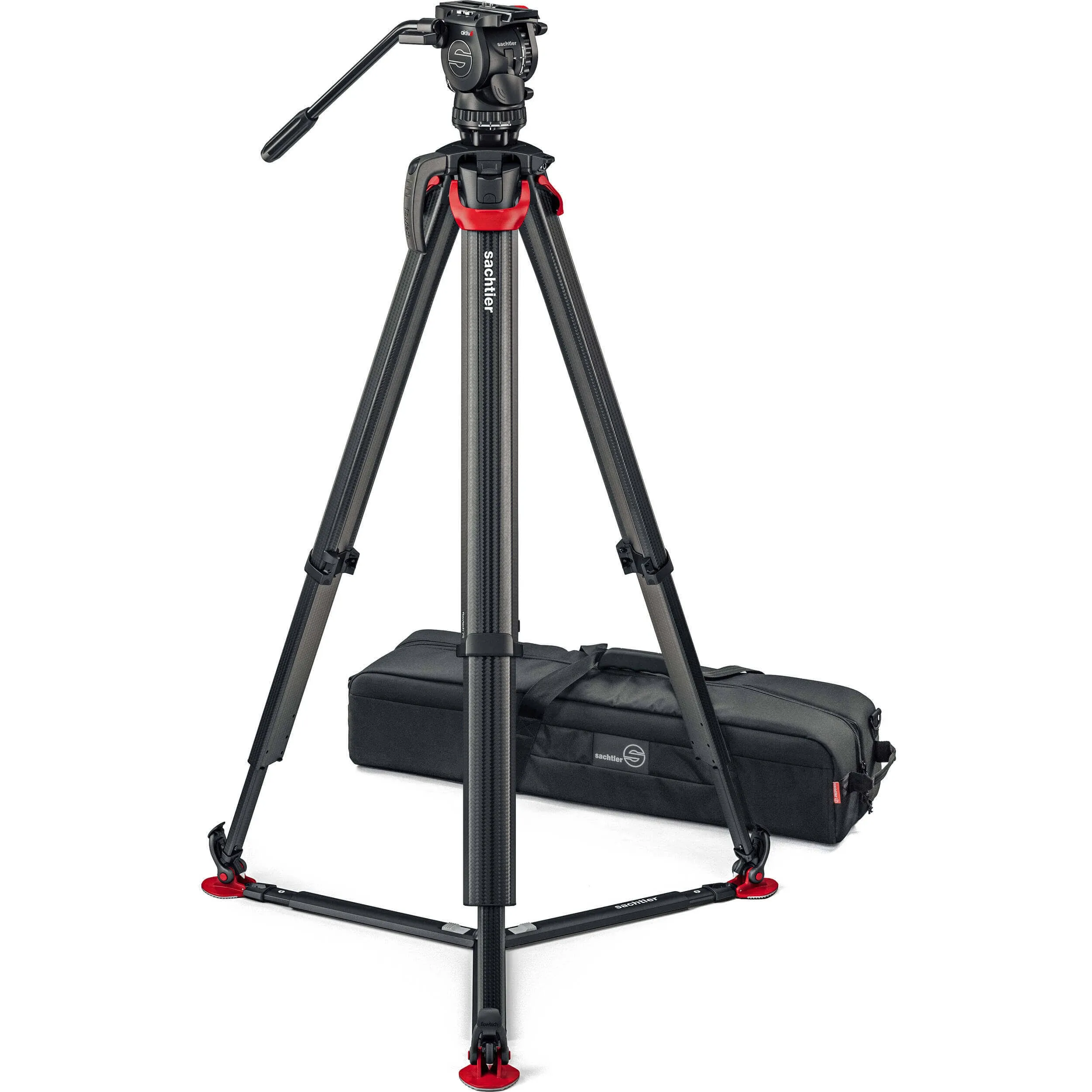 Sachtler aktiv6 flowtech75 GS Tripod System 75mm Head Tripods w/ Ground Spreader