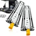 YENUO Heavy Duty Locking Drawer Slides Full Extension Runners With Lock 12 14 16 18 20 22 24 26 28 30 32 34 36 38 40 Inch Side Mount Ball Bearing Rails Track Glides 205 Lbs 1 Pair (30 Inch, With Lock)