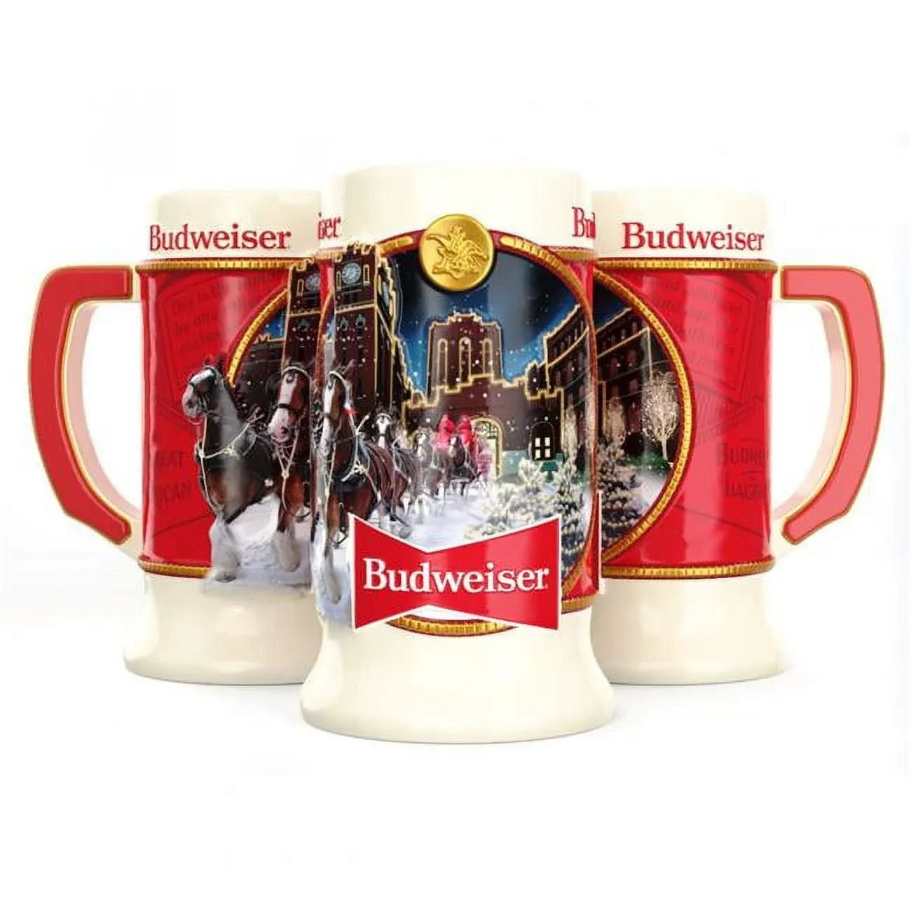 Budweiser 2020 Clydesdale Holiday Stein - Brewery Lights - 41st Edition - Ceramic Beer Mug - Christmas Gifts for Men, Father, Husband