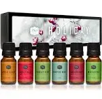 Holiday Set of 6 Premium Grade Fragrance Oils - Mistletoe, Candy Cane,