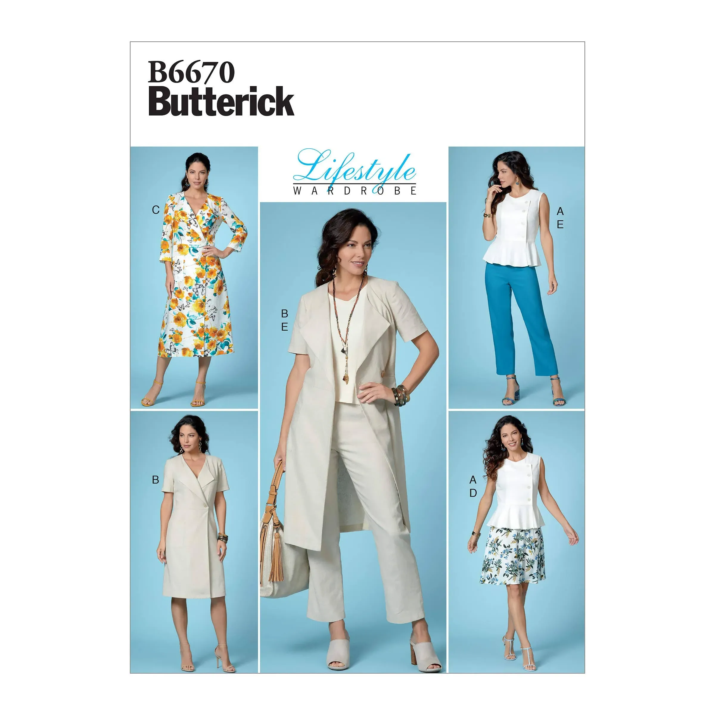 Misses Top, Dress, Skirt and Pants Butterick Sewing Pattern B6670