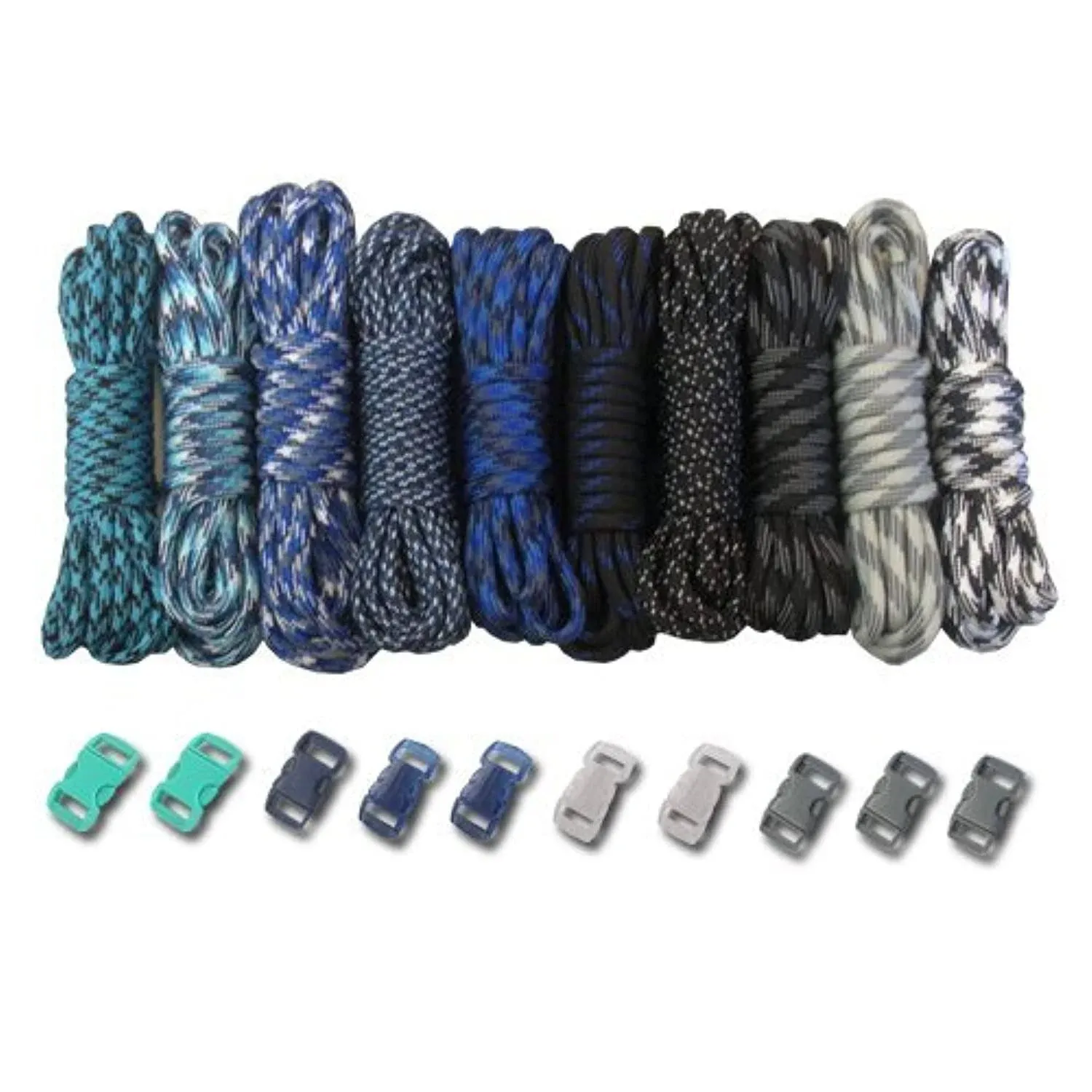 Paracord Planet 550lb Type III Paracord Combo Crafting Kits with Buckles