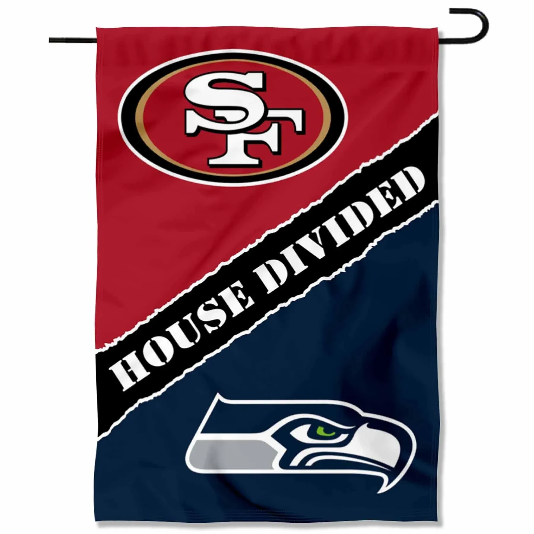 House Divided 49ers and Seahawks Garden Flag and Yard Banner