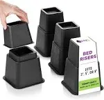 Adjustable Bed Risers or Furniture Riser Bed Lifts in Heights of 8, 5 or 3 Inche