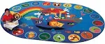 Carpets for Kids KID$Value Plus 80006 Noah's Voyage Circletime Classroom Rug 6ft x 9ft Oval Blue