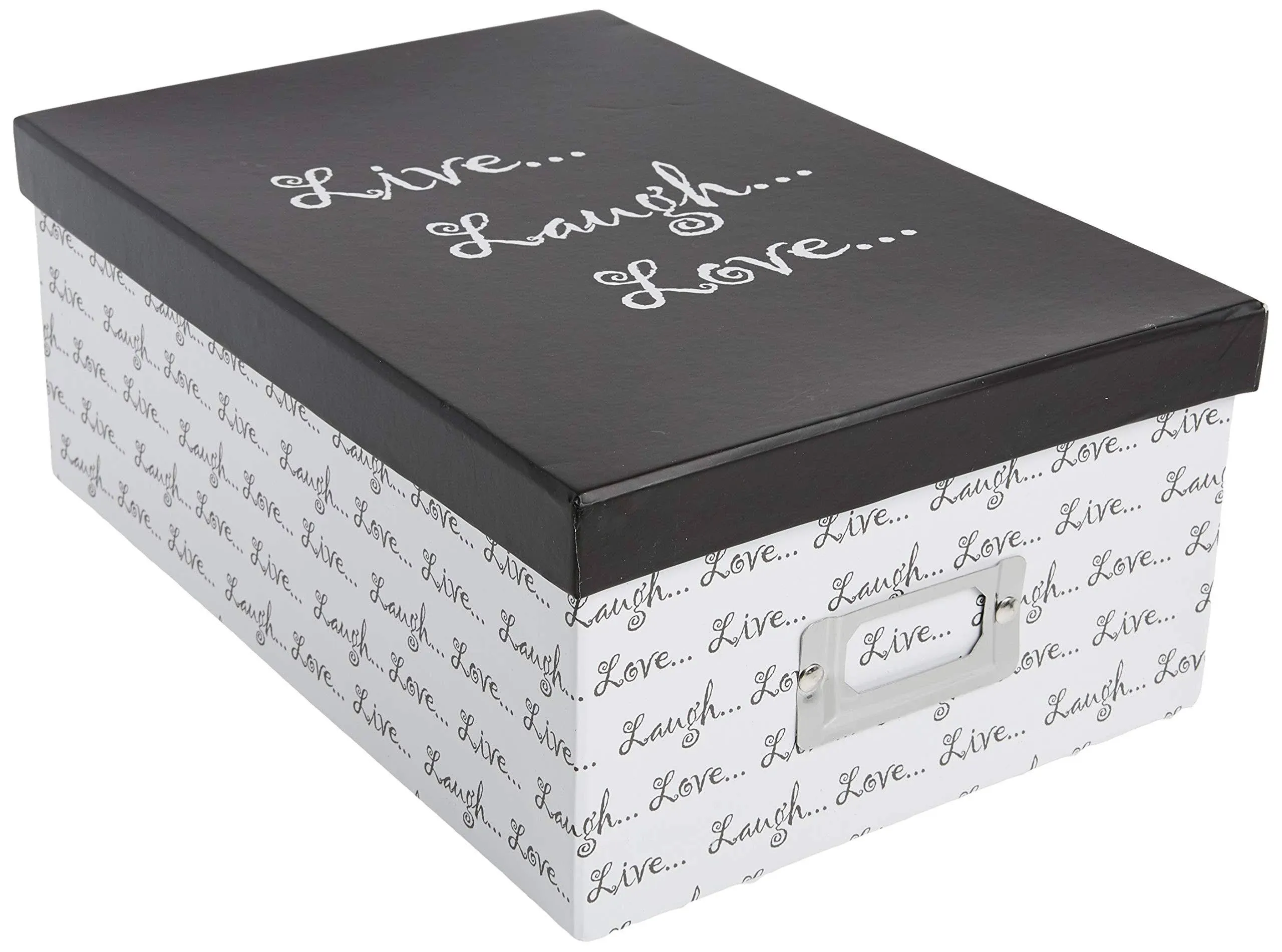 B-1BW Photo Storage Box Live Laugh Love Design