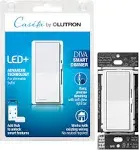 Lutron Claro Smart Switch with Wallplate for Caséta Smart Lighting, for On/Off Control of Lights or Fans | Neutral Wire Required | DVRFW-5NS-WH-A | White