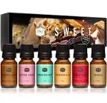 Sweet Set of 6 Premium Grade Fragrance Oils - Chocolate Mint, Cotton Candy, Caramel Corn, Orangesicle, Candy Cane, and Smores