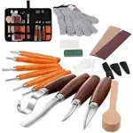 Wood Carving Tools Set,Detail and Hook Carving Knife Kit for Beginners,Trimming Knife for Spoon Bowl Cup Woodwork,Round Handle Design and 6pcs SK2