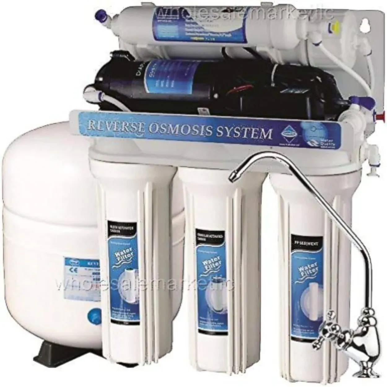 5 Stage Reverse Osmosis with Booster Pump Water System 50 GPD For Drinking Water