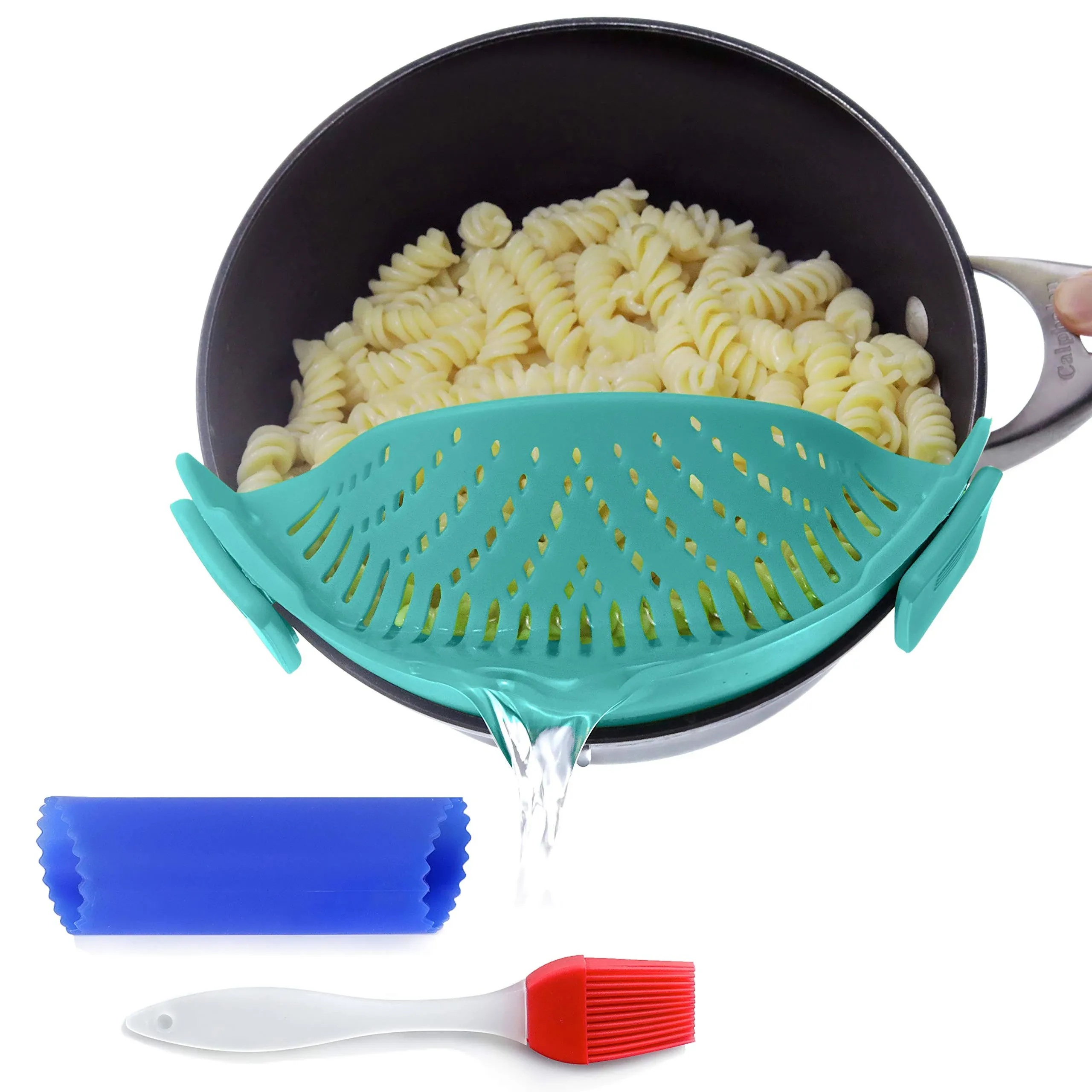 Clip-On Kitchen Food Strainer for Spaghetti, Pasta, &amp; Ground Beef Grease