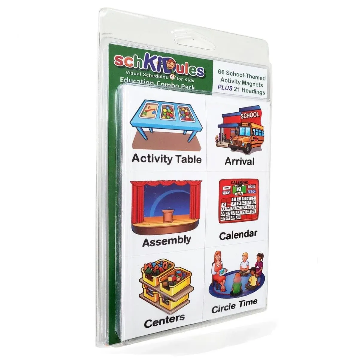 SchKIDules Visual Schedules Activity Magnet Combo Pack: 60 Special Education Collection Plus 19 Headings Magnets