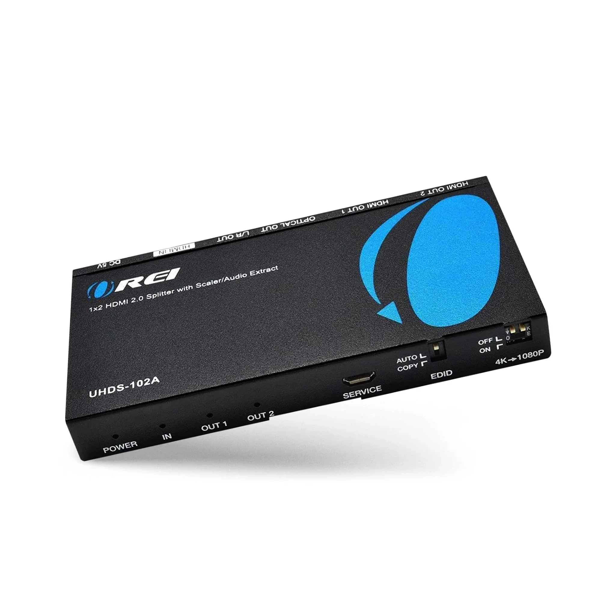 OREI UHDS-102A: 1x2 HDMI Powered Splitter with Down Scaling &amp; Audio Extraction