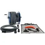 Cen-Tec Industrial Stainless Steel Hose Reel with Wet/Dry Vacuum Attachment Kit 96986