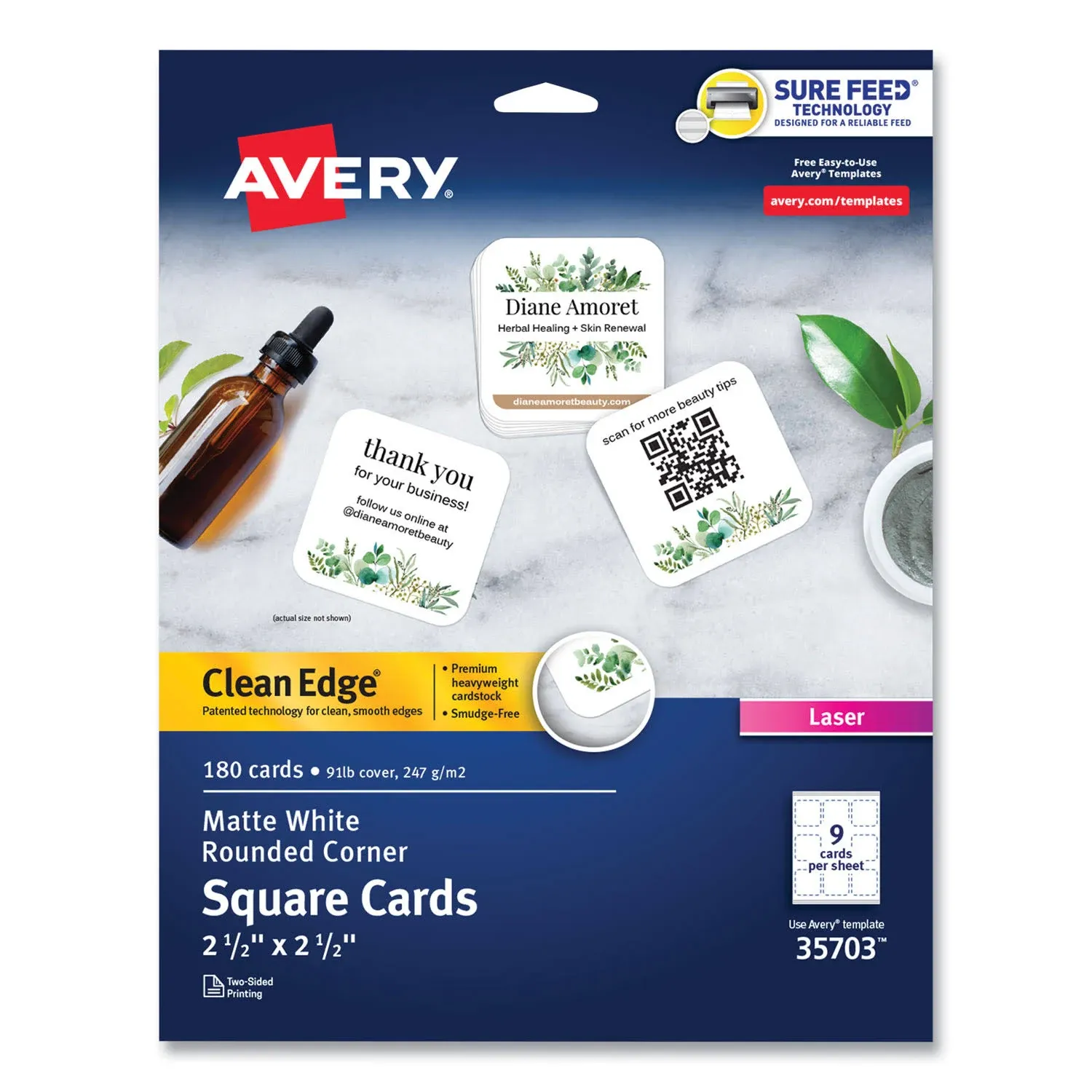 Avery Clean Edge Printable Square Cards