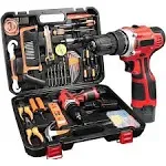 Home Tool Set with Power Drill, 85 Piece Electric Drill Kit with 12V Cordless Drill Driver, Household Tool Kit for All Purpose, Drill Sets Combo Kit with Tool Case for DIY Project and House Repair