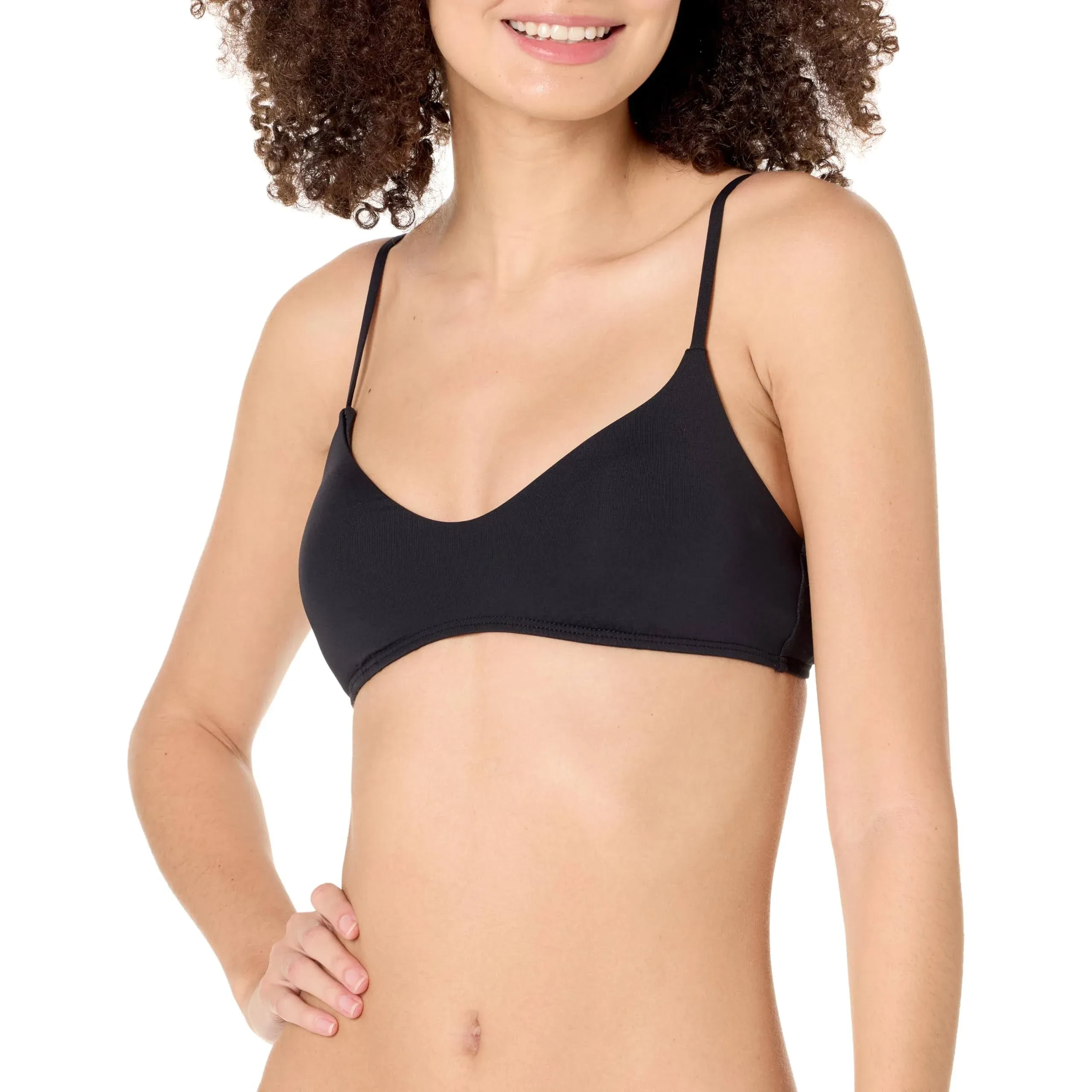 Sol Searcher V Bralette Bikini Top - Black Pebble