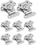 QWORK Stainless Steel Twist Latch, 8 Pack 2" x 1-1/2" Latches with Keeper and Spring Butterfly Draw Latch for Case Box