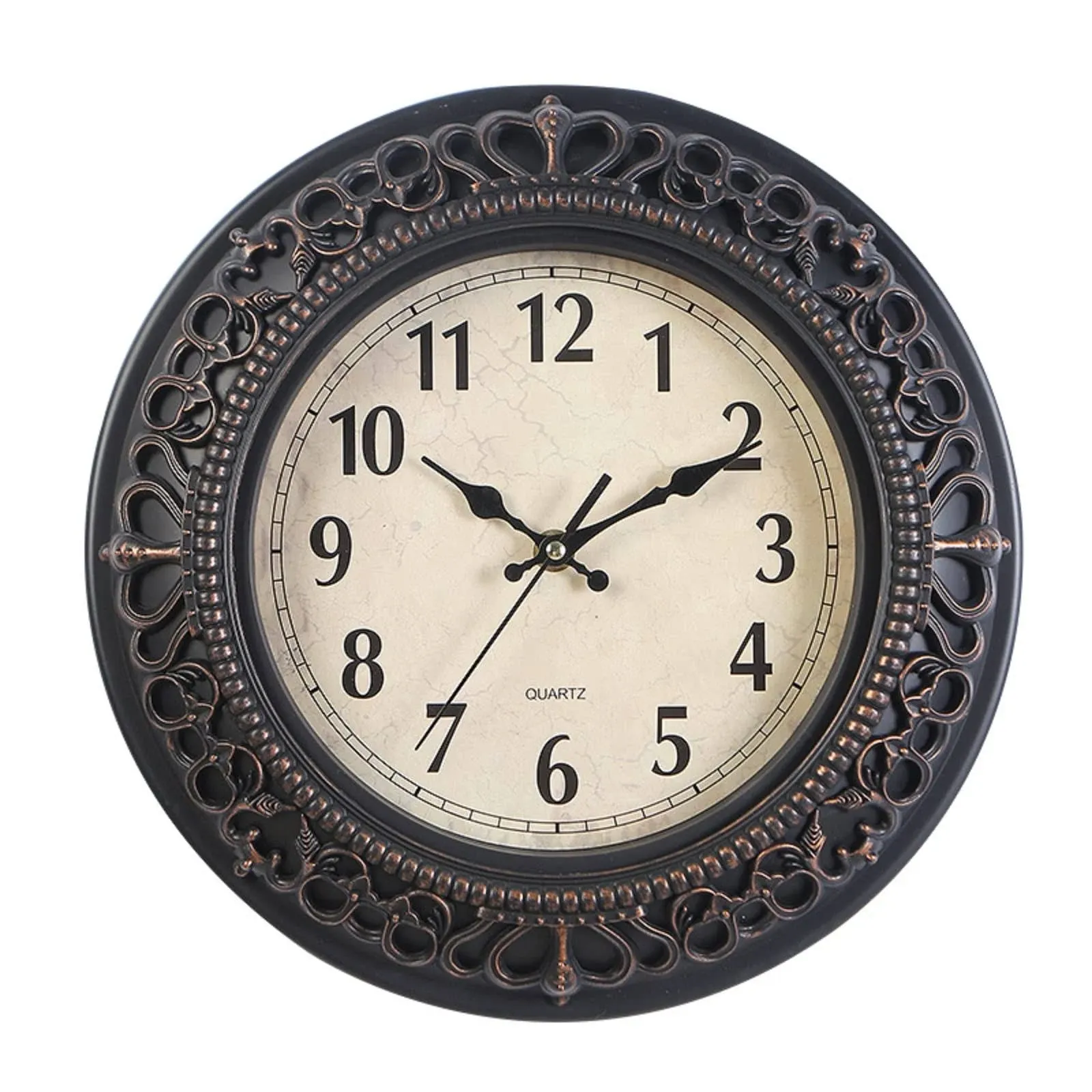 12-Inch Silent Retro Quartz Clock Decorative Wall Clock for Home Retro plastic