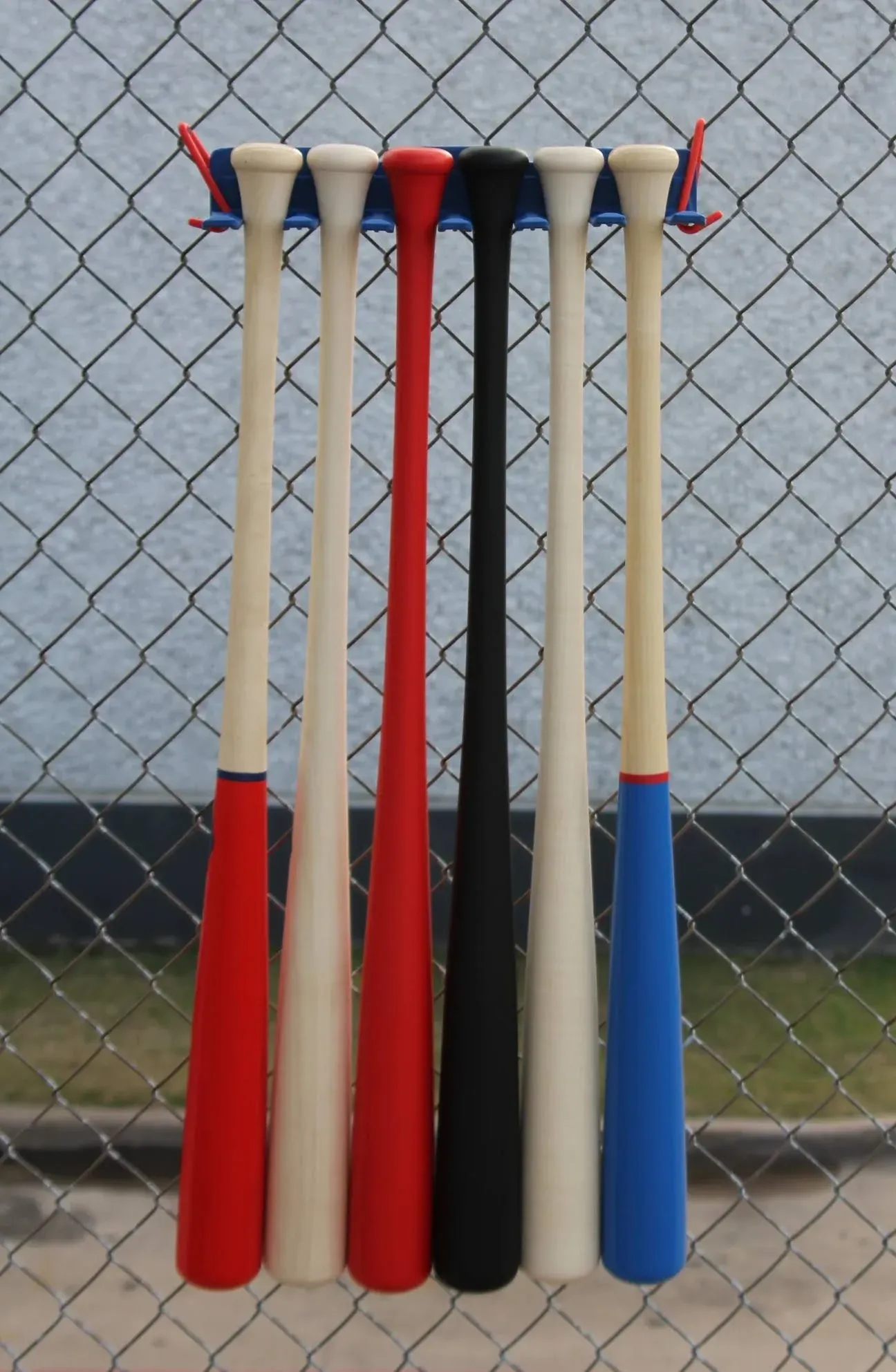 Bat Rack for Baseball & Softball - Wall Mountable & Portable, Holds 12 Bats, Secure Hook System, High-Grade Polymer, No Damage to Bats, Easy Install, Made in Italy