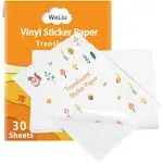 WeLiu Printable Vinyl Sticker Paper for Your Inkjet Printer - 8.5 x 11 Inches 30 Sheets Translucent Premium Waterproof Sticker Paper - Dries Quickly