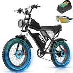 Bopzin Electric Bike for Adults, 1500W 33MPH Dirt Bike, 48V,20AH Removable Battery, Max 75Miles Electric Motorcycle, 20" Fat Tire Ebike, 7-Speed & UL