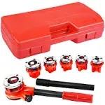 Goplus Ratchet Pipe Threader Kit, Ratcheting Pipe Threading Tool Set w/ 6 die...