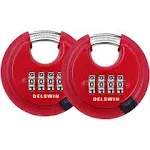 Outdoor Combination Padlock - 4 Digit Heavy Duty Disc Lock with Hardene