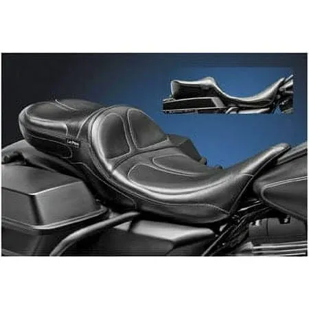 Le Pera Daddy Long Legs Stitched Black Motorcycle Seat w/Backrest (lk-957dlbr)