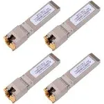 4PACK 10G SFP+ to RJ45 Copper Module, High-Speed 10GBase-T Transceiver, 10Gb SFP+ Ethernet CAT.6a/7 up to 30 Meters, Compatible with Cisco,Ubiquiti,Netgear,D-Link,TP-Link,Mikrotik,Unifi and more