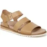 "Women's Island-glow Strappy Sandals In Warm Tan Faux Leather"