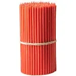 BlueBee Pure Beeswax Candles Bulk for Home - 50pcs Tall Thin Taper Candles, Honey Scent, Smokeless, Long-Burn, All Natural for Church Prayer,