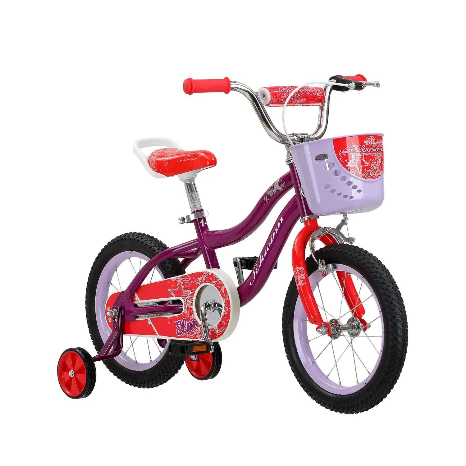 Schwinn Elm Girls Bike for Toddlers and Kids Purple 14-inch Wheels