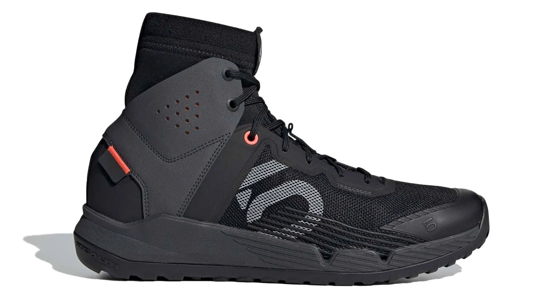 Five Ten Men&s Trailcross Mid Pro Shoe - 12 - Black / Grey Two / Solar Red