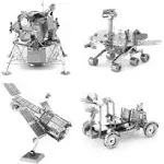 4 Metal Earth Hubble Telescope Apollo Lunar Rover Apollo Lunar Module Mars Rover