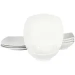 Gibson Home Zen Buffetware 8 Piece Fine Ceramic Dinnerware Set In Matte White