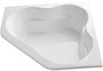 Bath Tub, 60 in L, 60 in W, White, Acrylic