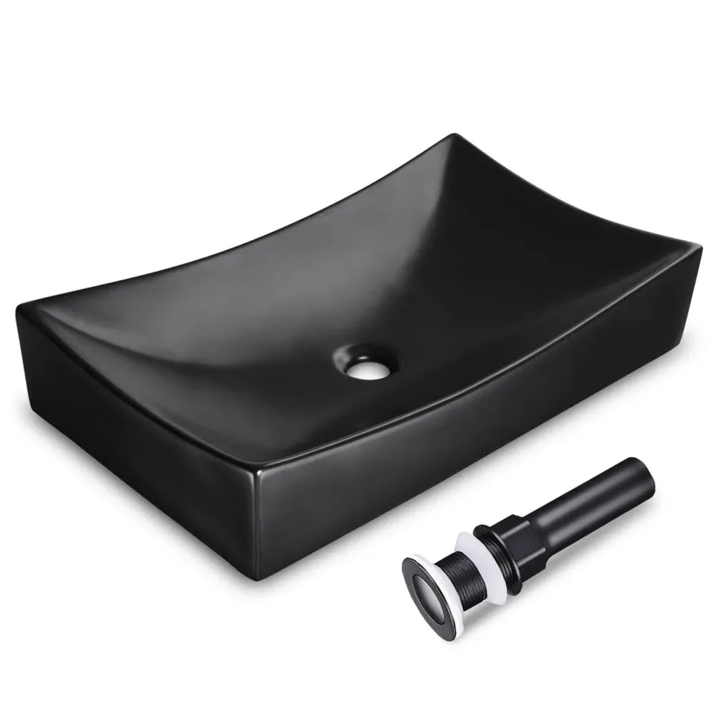 Aquaterior Bathroom Vessel Sink Porcelain Ceramic Vanity Basin Drain AQT0132