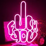 Letters Gesture Neon Signs for Wall Pink LED Neon Lights USB Neon Wall Light Neo