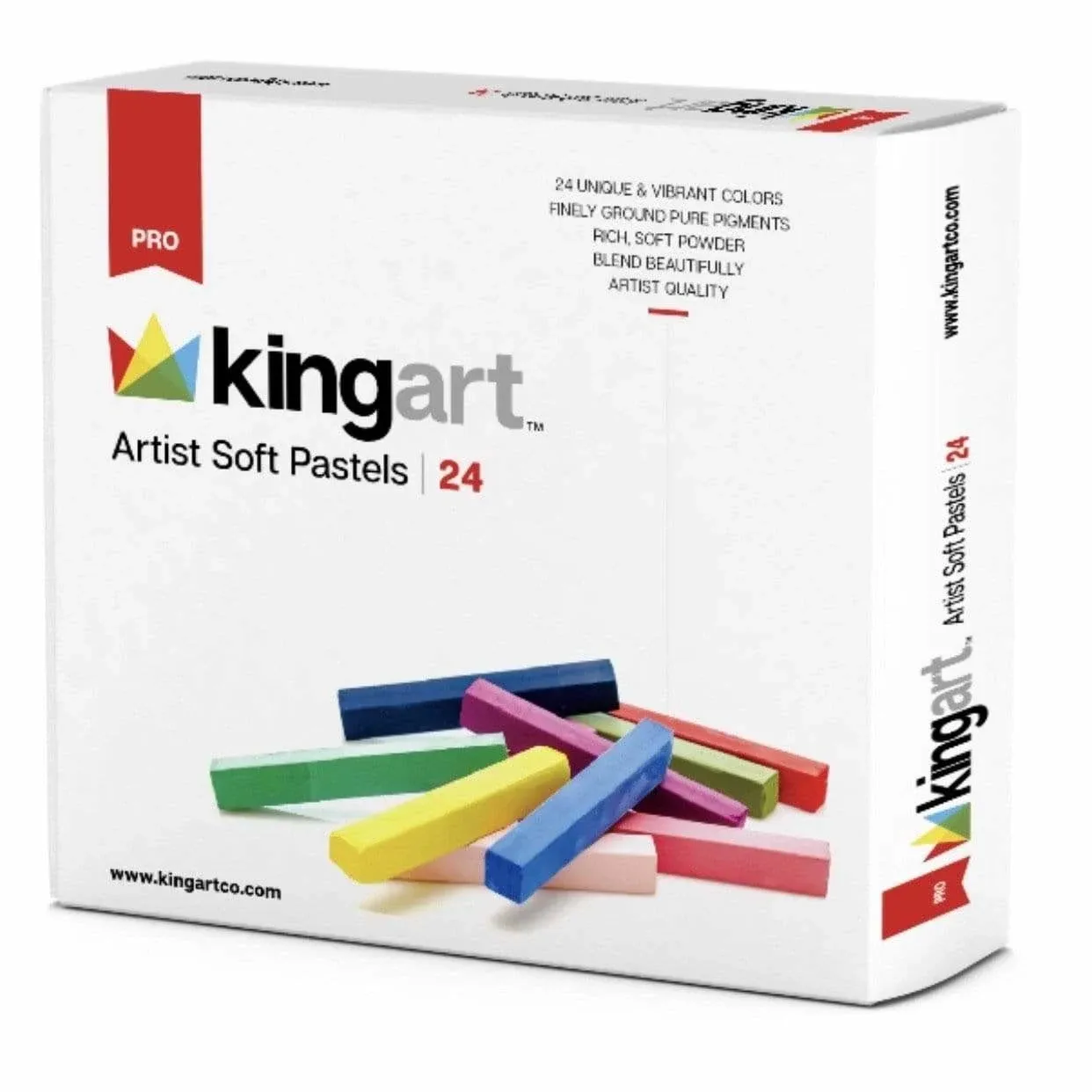 KINGART Pro Artist Soft Pastels, Unique & Vibrant Colors, Drawing, Blending, Layering, Shading, All Skill Levels, 24 pc.