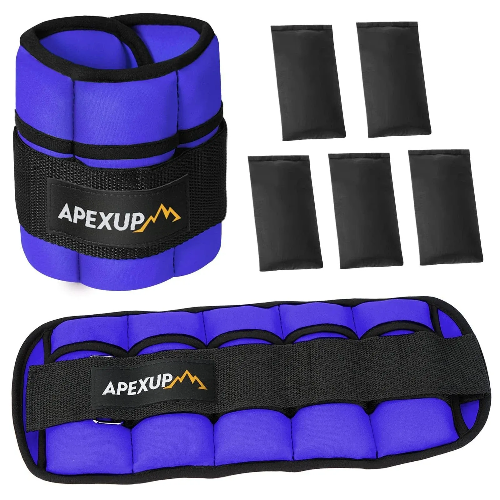 APEXUP 10lbs/Pair Adjustable Ankle Weights for Women and Men, Modularized Leg Weight Straps for Yoga, Walking, Running, Aerobics, Gym