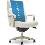 La-Z-Boy Modern Melrose Executive Office Chair Ivory White Bonded Leather