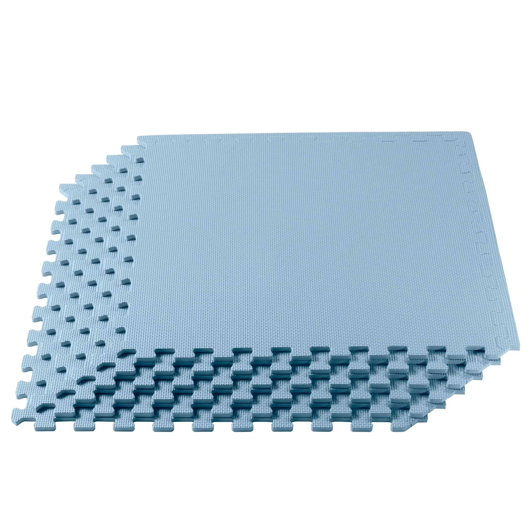 We Sell Mats 3/8 Inch Thick Multipurpose Exercise Floor Mat with EVA Foam, Interlocking Tiles, Anti-Fatigue for Home or Gym, 24 in x 24 in