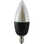 Euri Lighting Flickering Flame Bulb, ECA9.5-2120fc, LED CA9.5 Candelabra, E12, 1W (6W Equal), Warm White 1800K, Non-Dim, 80lm, 120° Angle, White Housing, UL Listed, One Count