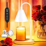 Noojinn Candle Warmer Lamp with Timer/Dimmable/Adjustable Height, Electric Top Down Melting Candle Warming Lamps for All Jar Candles, Christmas Gifts