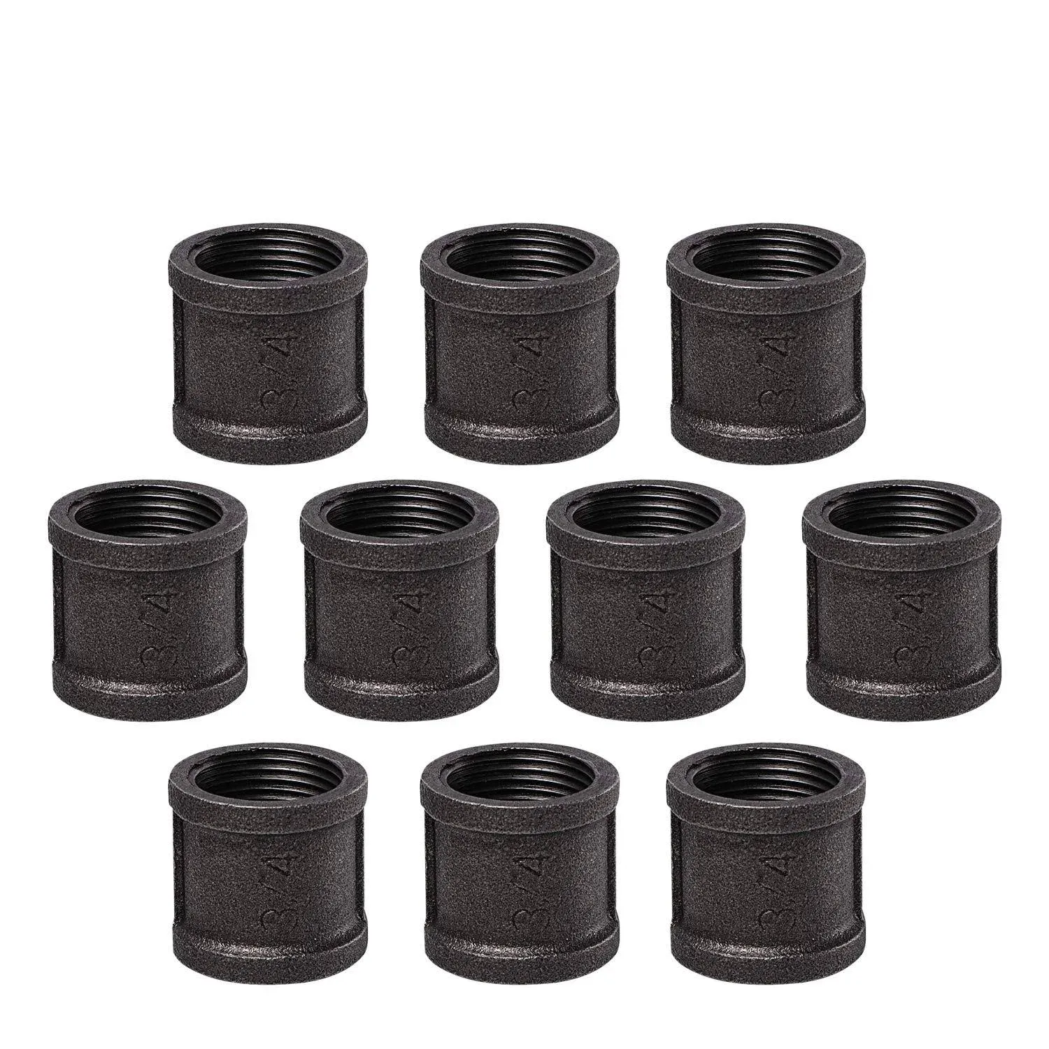 3/4&#034; Pipe Fitting Coupling 10 Pack 3/4&#034; Malleable Iron Cast Pipe Coupling For St