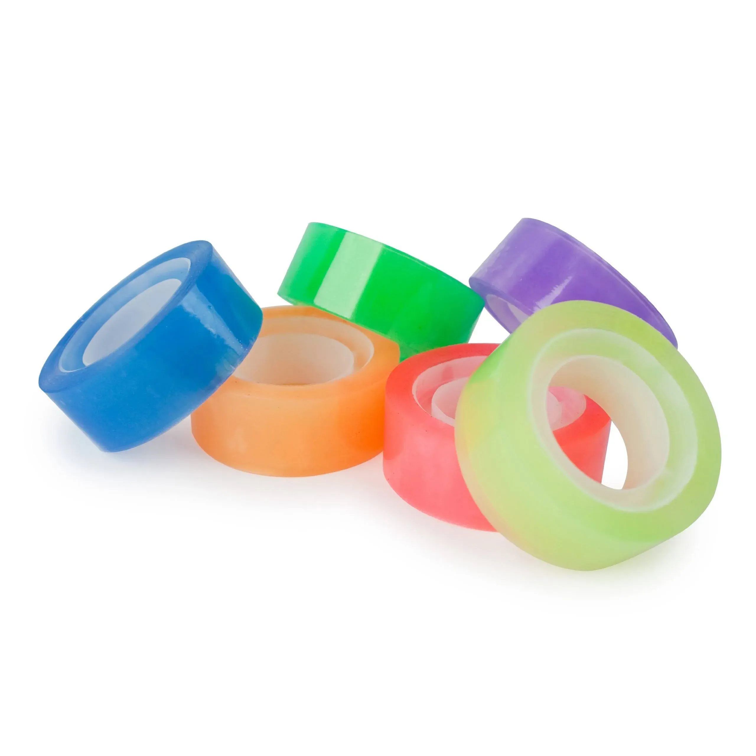 Kikkerland Neon Invisible Tape, Set of 6 Rolls (ST18)