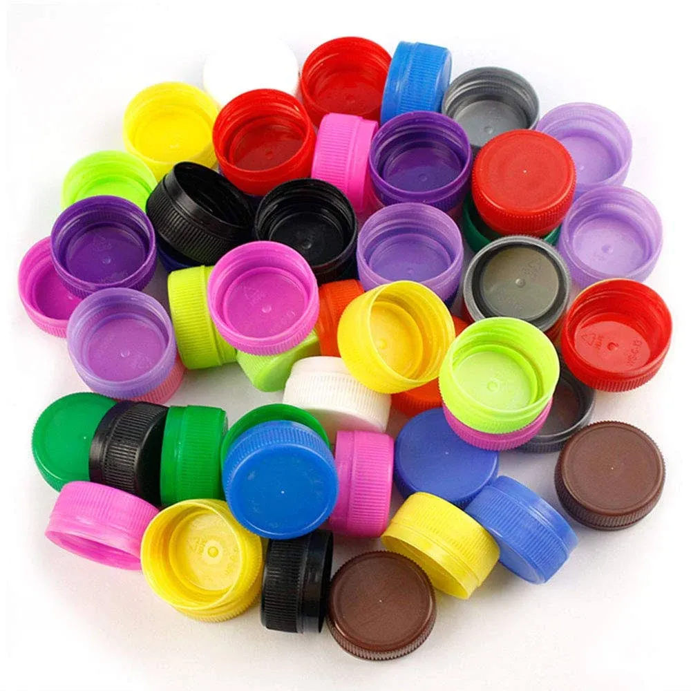 Minelife 100 Pieces Plastic Bottle Caps Protection Bottle Lids, Decorative Bottle ...