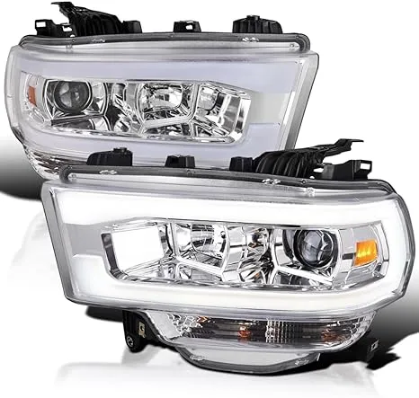 Fit 2019-2024 Dodge Ram 2500 3500 LED Tube Projector Headlights Lamps Left+Right